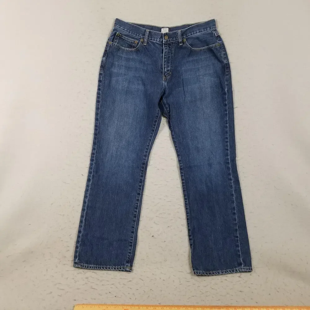 J Crew Jeans Mens 34x30 Blue Vintage Slim Straight Denim Medium Wash Casual